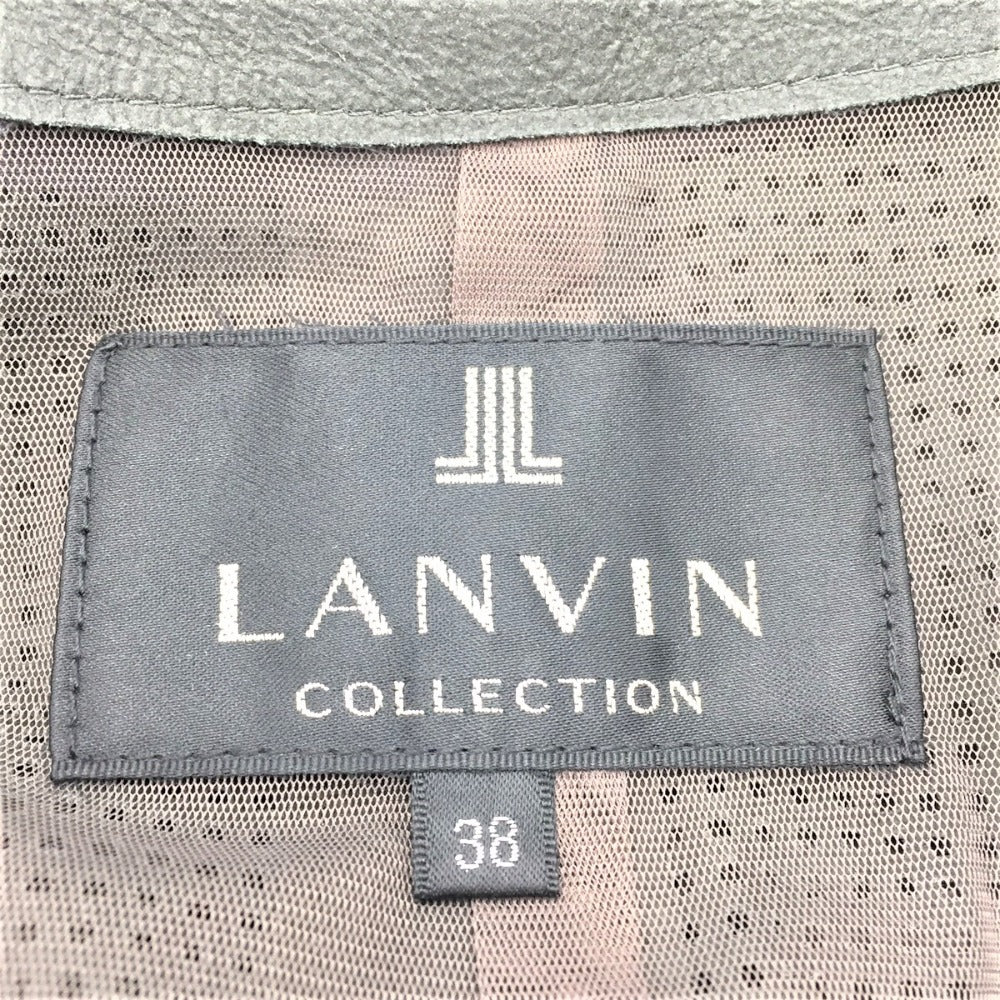 LANVIN COLLECTION LANVIN COLLECTION ノーカラーレザーコート カーキ