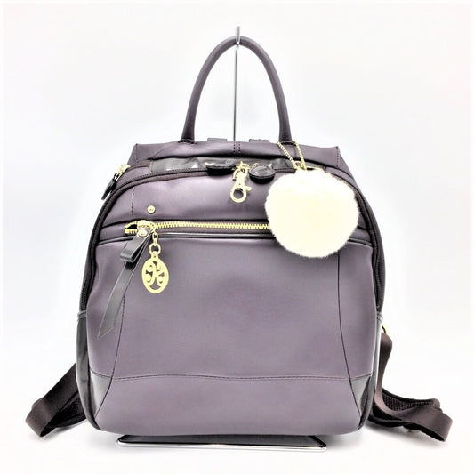 Kanana project (カナナプロジェクト) リュック・デイパック NAHAシリーズ レザーリュックサック パープル 31525 6L 31525 美品