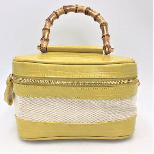 kakatoo (カカトゥ) ハンドバッグ kakatoo バンブーハンドル2wayバニティバッグ イエロー 美品