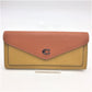 COACH (コーチ) 長財布 COACH ウィンソフトウォレット カラーブロック バイカラー フラックスマルチ C2622 美品