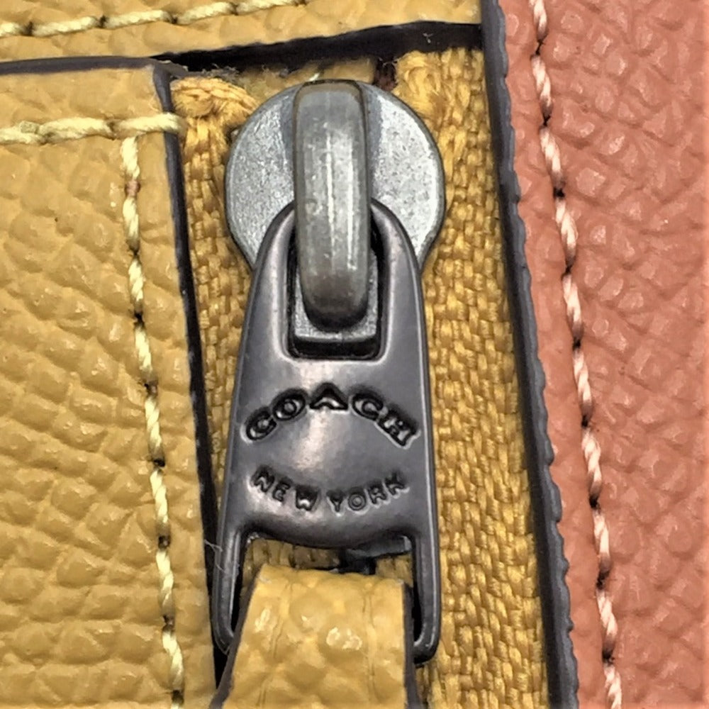 COACH (コーチ) 長財布 COACH ウィンソフトウォレット カラーブロック バイカラー フラックスマルチ C2622 美品