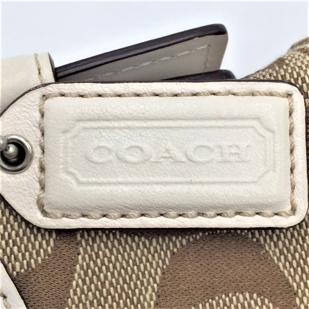 COACH COACH シグネチャー ワンショルダーバッグ ベージュ×ホワイト