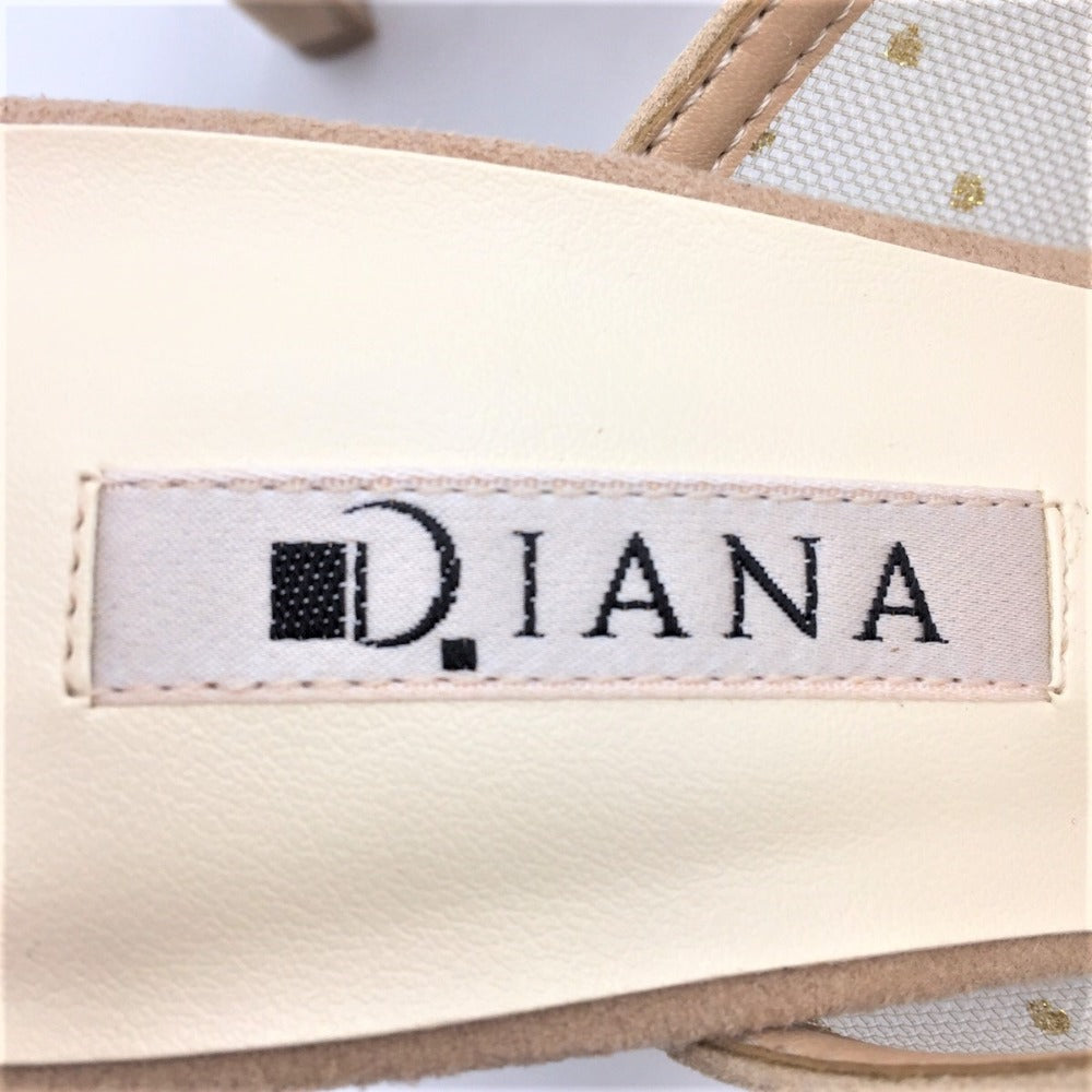 DIANA DIANA ミュール ベージュスエード×ゴールドドット M 23.0~23.5cm