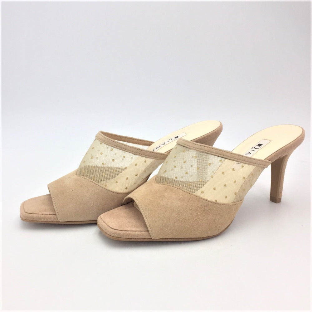 DIANA DIANA ミュール ベージュスエード×ゴールドドット M 23.0~23.5cm