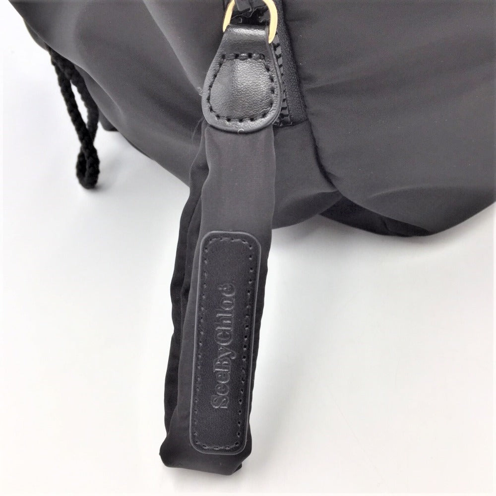 SEE BY CHLOE (シーバイクロエ) リュック・デイパック SeeByChloe　ジョイライダー ナイロンバッグパック　リュック　ブラック　スターチャーム付き 美品