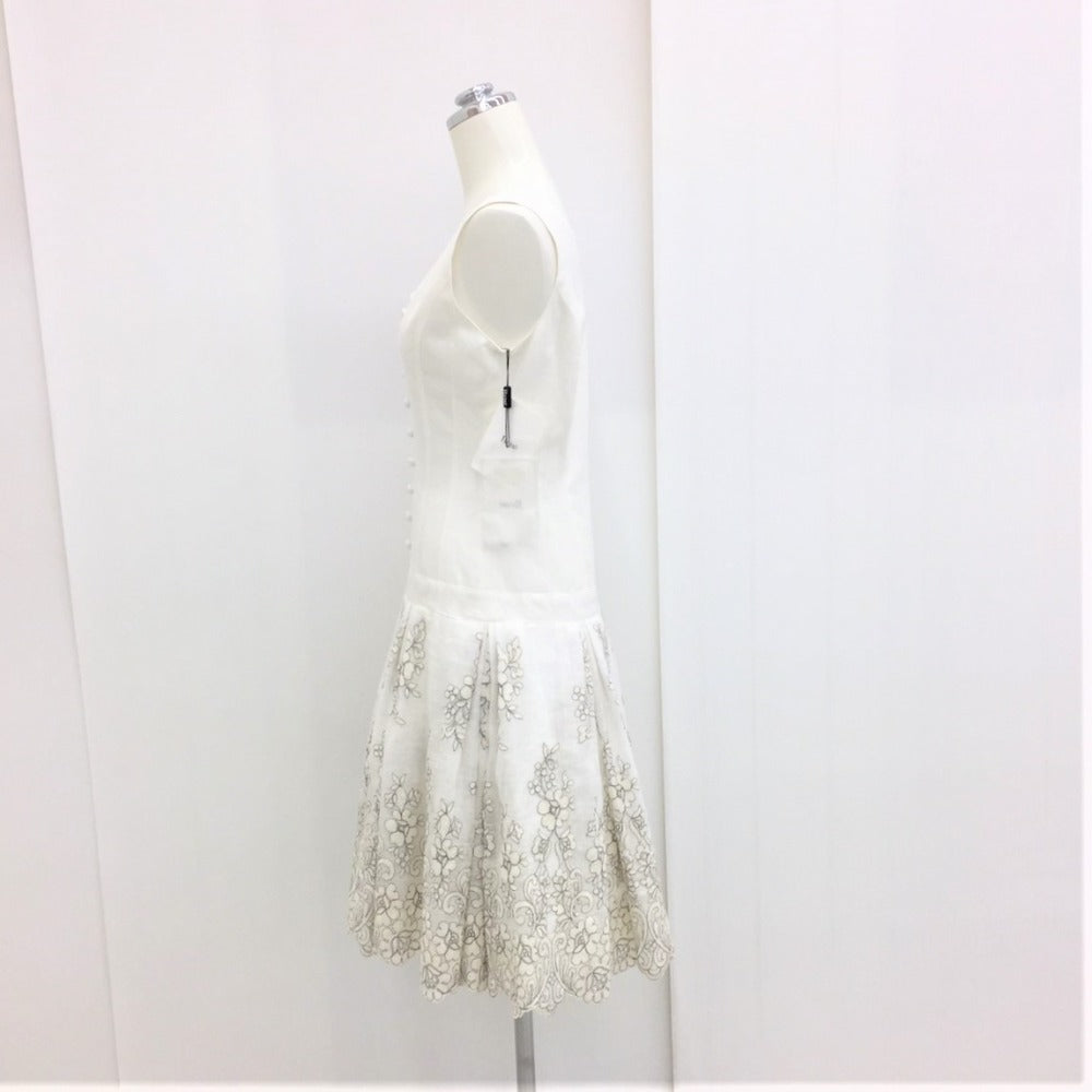 Rene Rene×TISSUE リネンノースリーブワンピース コサージュ付き 36  