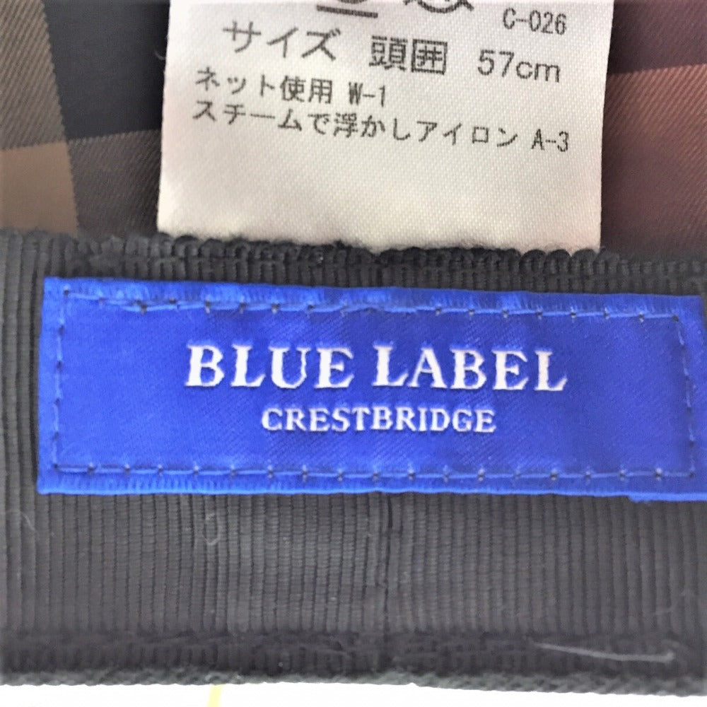 BLUE LABEL CRESTBRIDGE ブルーレーベルクレストブリッジ 帽子 キャスケット ブラック 57cm 55503-120-09 未使用品