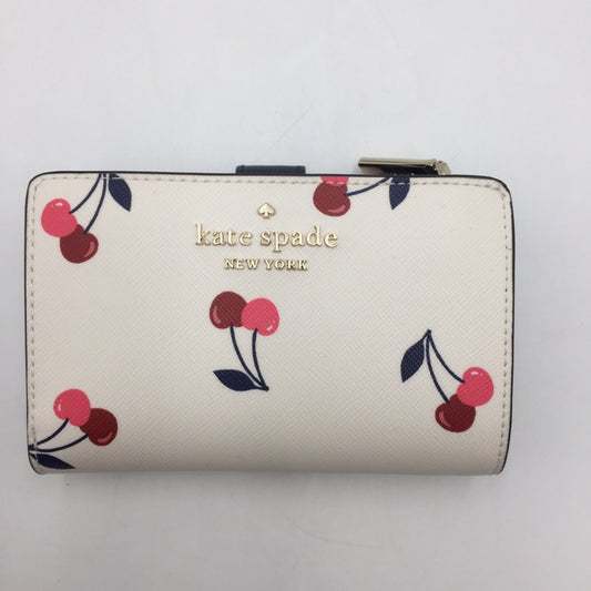 Kate Spade (ケイトスペード) 二つ折り財布 kate spade 二つ折り財布 クリームマルチ ステイシーダンシングチェリーズプリント K6864 美品