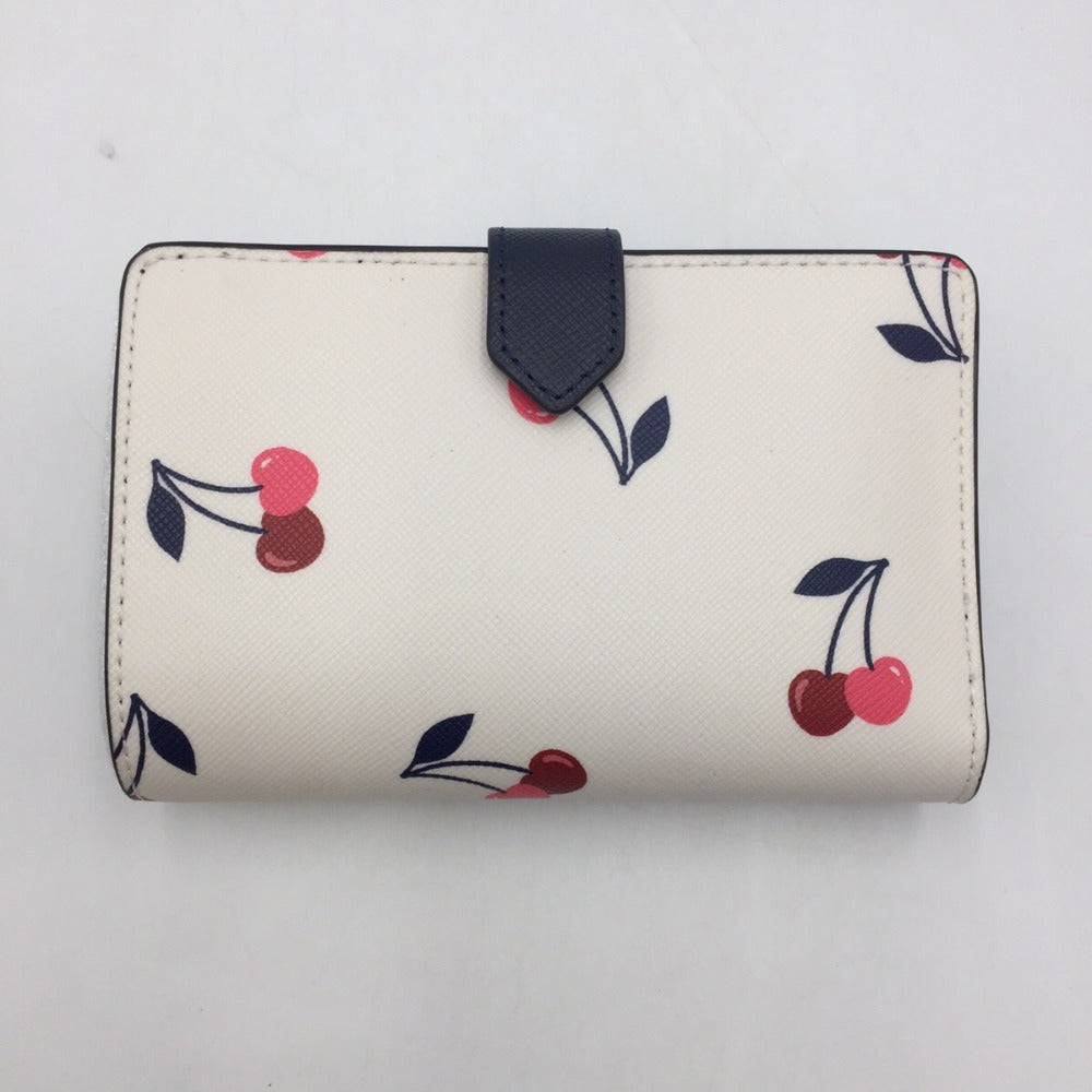Kate Spade (ケイトスペード) 二つ折り財布 kate spade 二つ折り財布 クリームマルチ ステイシーダンシングチェリーズプリント K6864 美品