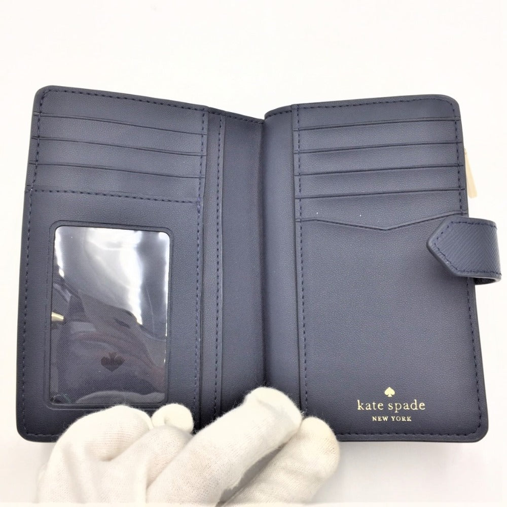 Kate Spade (ケイトスペード) 二つ折り財布 kate spade 二つ折り財布 クリームマルチ ステイシーダンシングチェリーズプリント K6864 美品