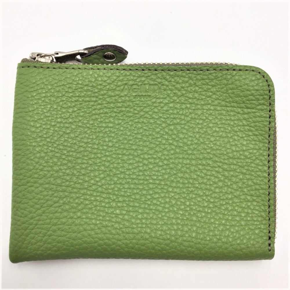 AGILITY (アジリティ) 長財布 AGILITY L字ファスナーウォレット グリーン 9100 9100 美品