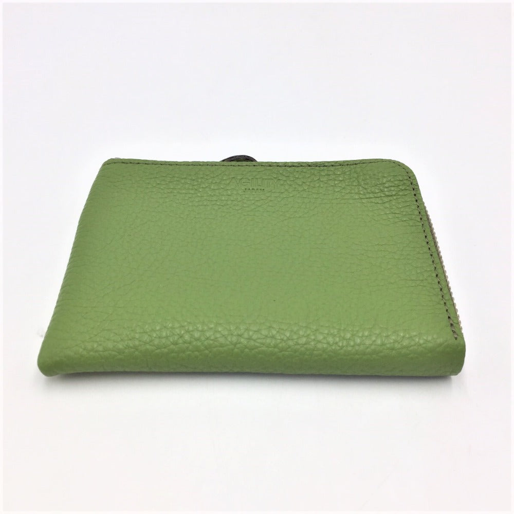 AGILITY (アジリティ) 長財布 AGILITY L字ファスナーウォレット グリーン 9100 9100 美品
