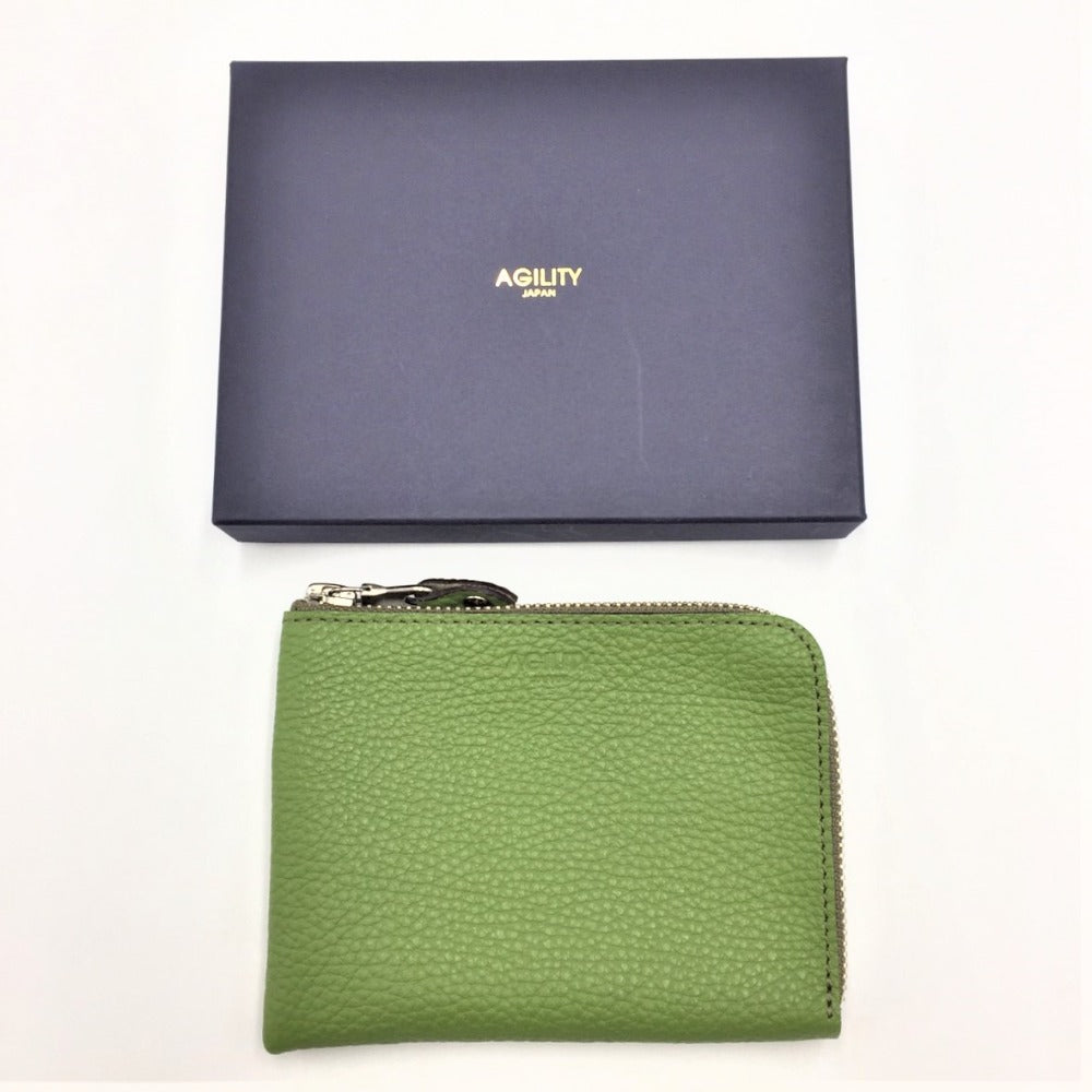 AGILITY (アジリティ) 長財布 AGILITY L字ファスナーウォレット グリーン 9100 9100 美品
