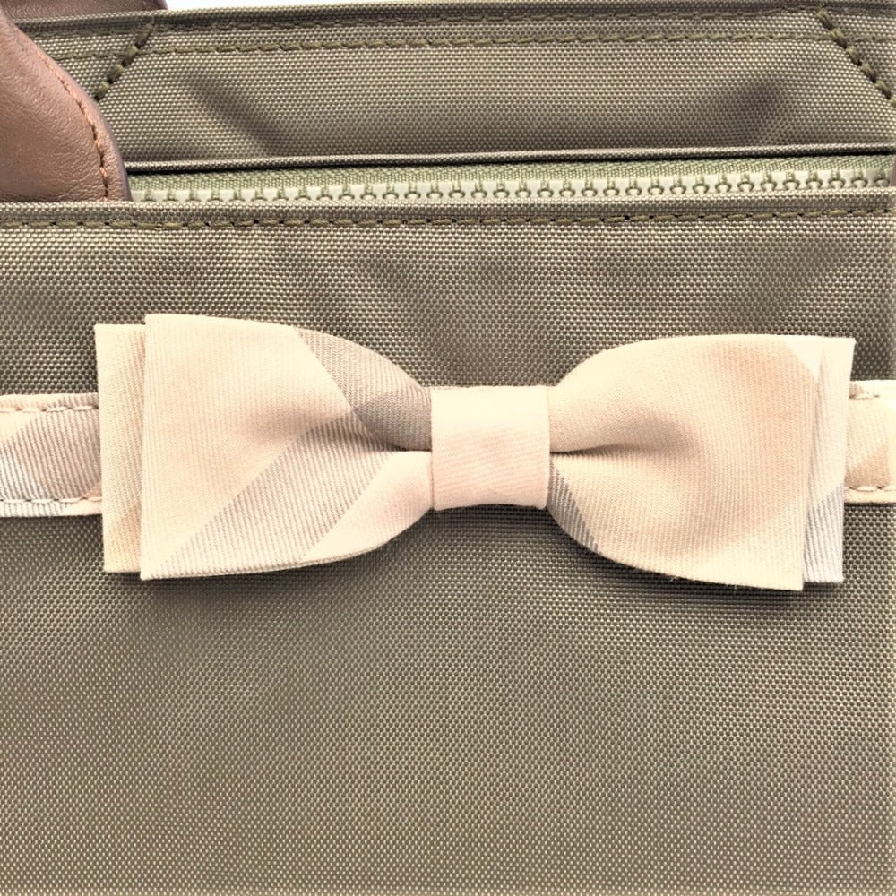 BLUE LABEL CRESTBRIDGE (ブルーレーベルクレストブリッジ) トートバッグ BLUE LABEL CRESTBRIDGE トートバッグ カーキ リボン 55122-704 三陽商会 55122-704 美品