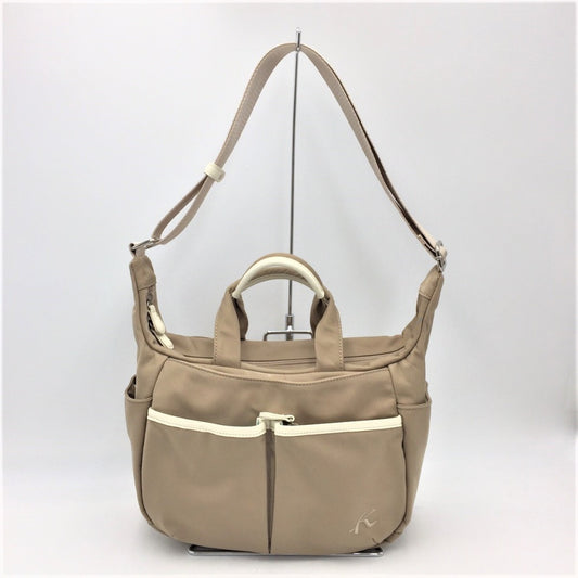 Kitamura (キタムラ) ショルダーバッグ Kitamura 2wayナイロンショルダーバッグ サンドベージュ AP8329-52521 美品
