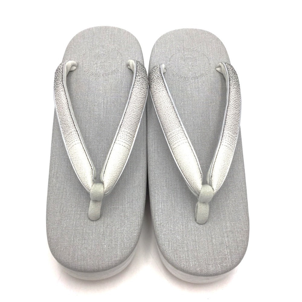 Calen Blosso カレンブロッソ 草履 カフェ草履　グレー　シルバー　L 未使用品