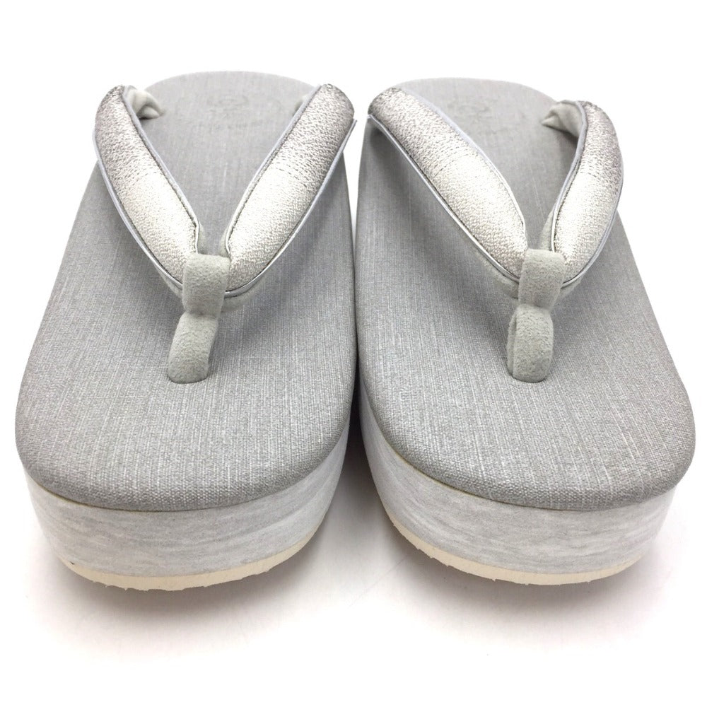 Calen Blosso カレンブロッソ 草履 カフェ草履　グレー　シルバー　L 未使用品