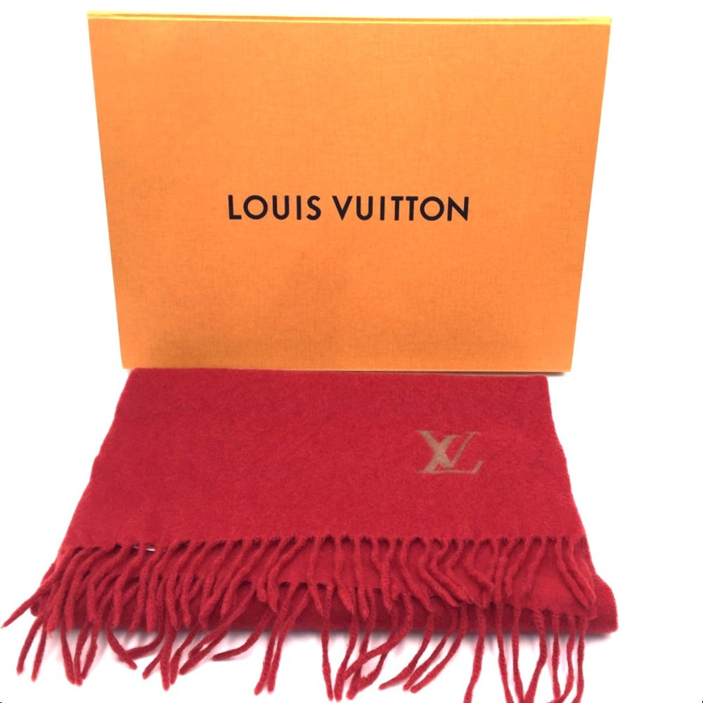 LOUIS VUITTON (ルイ・ヴィトン) マフラー LV　エシャルプ ジェラム LVロゴ　カシミア マフラー　レッド　408836　M71286 美品