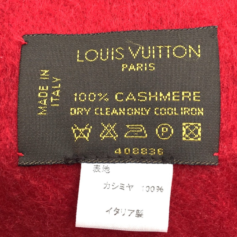 LOUIS VUITTON (ルイ・ヴィトン) マフラー LV　エシャルプ ジェラム LVロゴ　カシミア マフラー　レッド　408836　M71286 美品