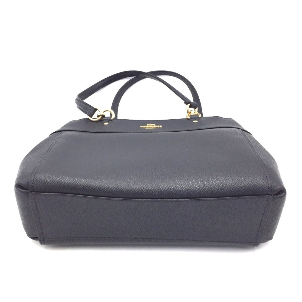 COACH (コーチ) トートバッグ COACH  クロスグレインレザー ブルックキャリーオール2wayトートバッグ　ネイビー　F25397 美品