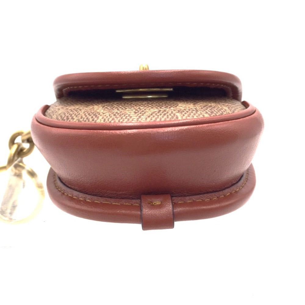 COACH COACH ミニサドル バッグチャーム シグネチャーキャンバス