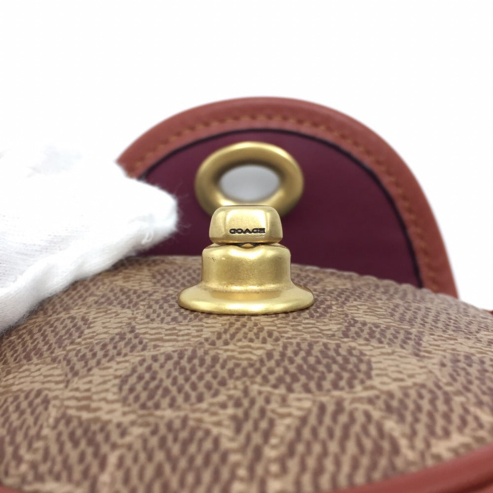 COACH COACH ミニサドル バッグチャーム シグネチャーキャンバス