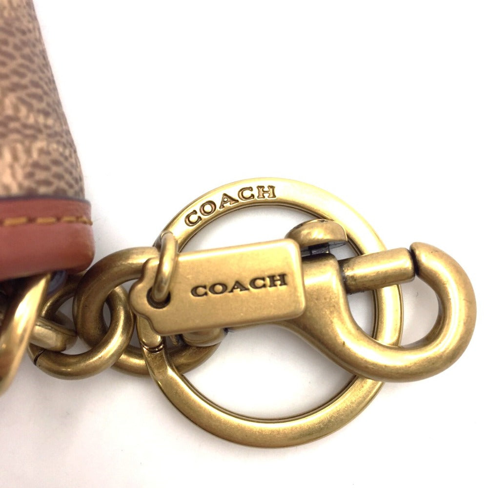 COACH COACH ミニサドル バッグチャーム シグネチャーキャンバス