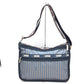 LeSportsac (レスポートサック) ショルダーバッグ Lesportsac　ショルダーバッグ　7507　ブルーグレー小花柄　刺繍ストラップ　ポーチ無し 美品