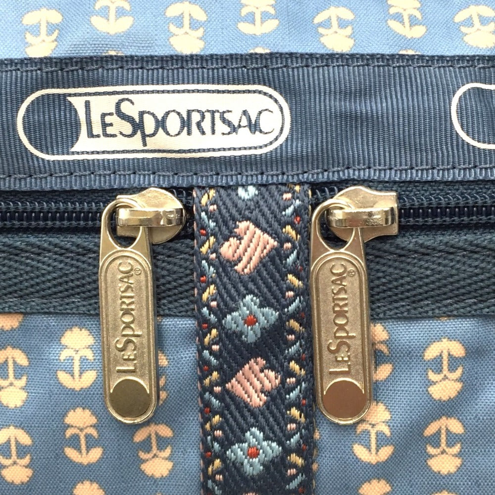 LeSportsac (レスポートサック) ショルダーバッグ Lesportsac　ショルダーバッグ　7507　ブルーグレー小花柄　刺繍ストラップ　ポーチ無し 美品