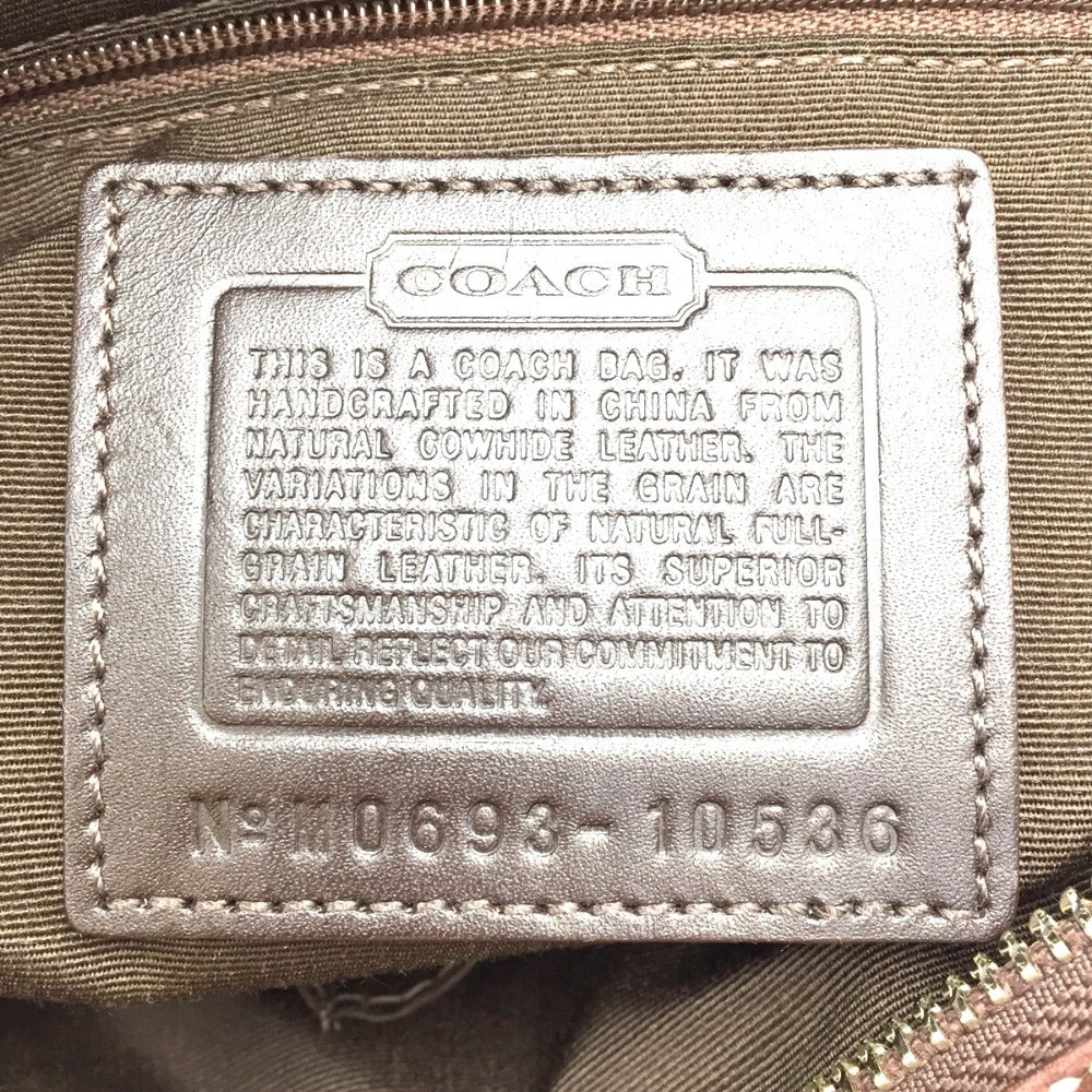 COACH (コーチ) トートバッグ COACH　オールレザー トートバッグ バイカラー　ホワイト×ブラウン　10536 美品