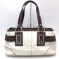 COACH (コーチ) トートバッグ COACH　オールレザー トートバッグ バイカラー　ホワイト×ブラウン　10536 美品