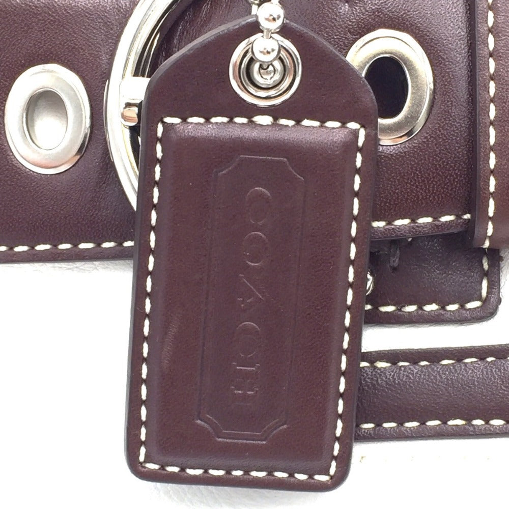 COACH (コーチ) トートバッグ COACH　オールレザー トートバッグ バイカラー　ホワイト×ブラウン　10536 美品