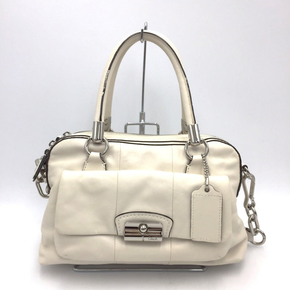 COACH (コーチ) ハンドバッグ COACH クリスティンレザー サッチェル2wayハンドバッグ ホワイト 14782