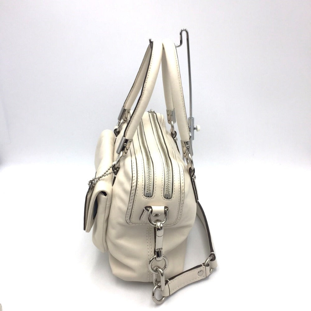 COACH COACH クリスティンレザー サッチェル2wayハンドバッグ ホワイト