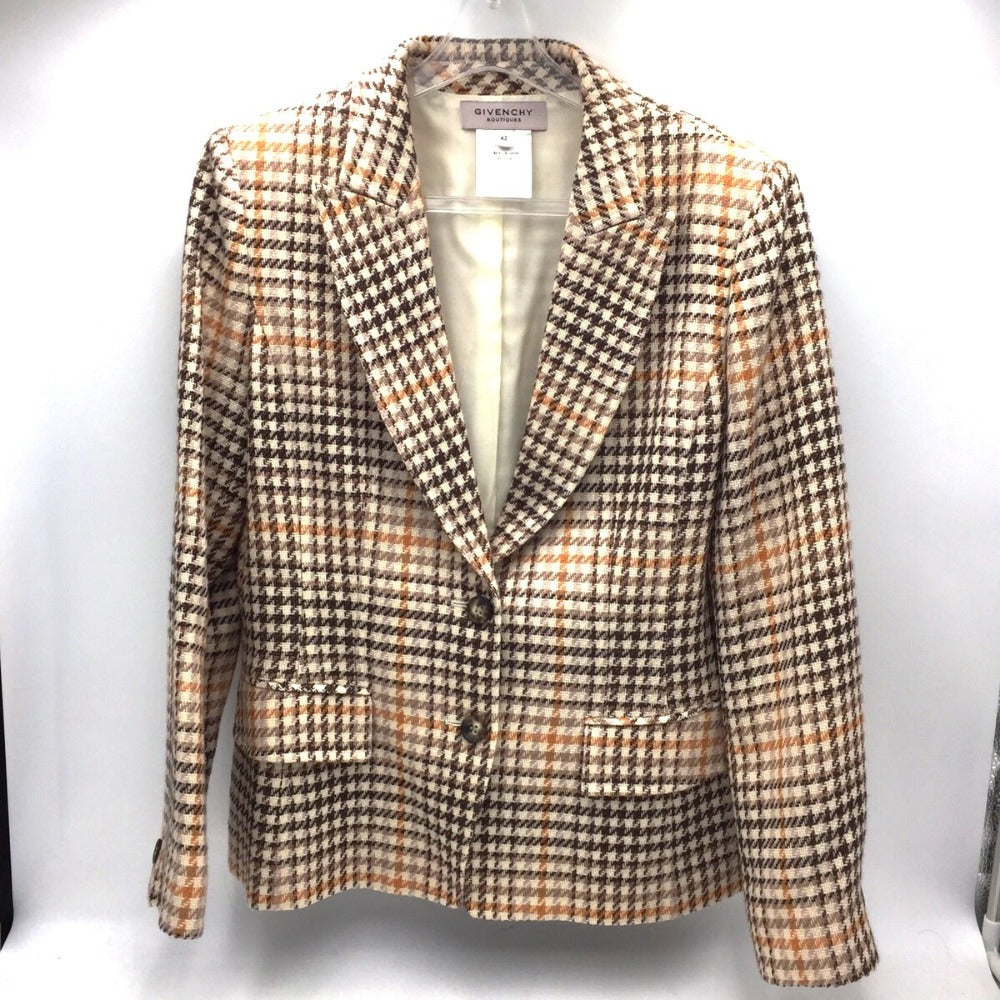 GIVENCHY (ジバンシー) テーラードジャケット GIVENCHY BOUTIQUES テーラードジャケット ツイードチェック 42 546-57097 美品