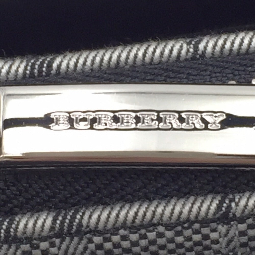 BURBERRY (バーバリー) ショルダーバッグ BURBERRY ワンショルダーバッグ グレー チェック キャンバス×レザー 美品