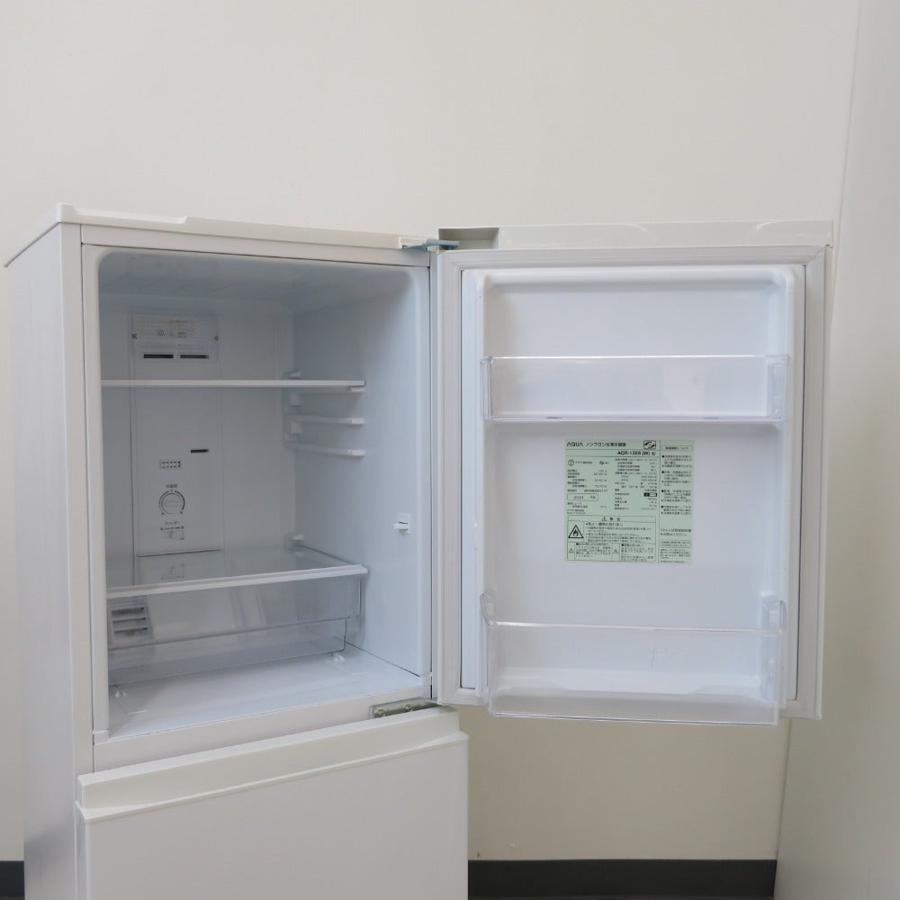 AQUA アクア 冷蔵庫 126L 2ドア AQR-13E8 ホワイト 2021年製  