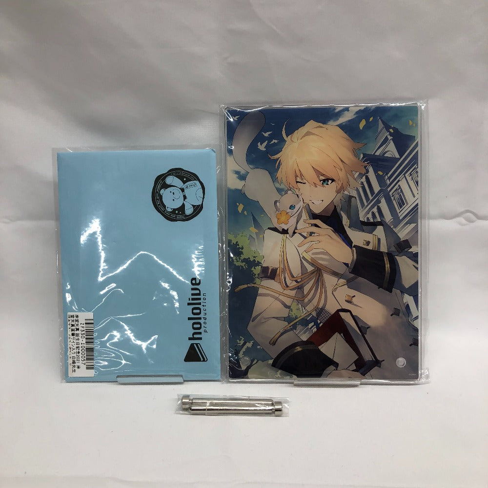 キャラクターグッズ 岸堂天真 直筆サイン入り白峰先生描き下ろしイラストポストカード 「バーチャルYouTuber ホロライブ 岸堂天真 誕生日記念2021 グッズ全部セット」 購入特典 美品